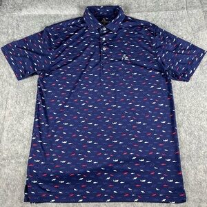 Rhoback The Shark Performance Polo Size Medium Golf Athletic Office